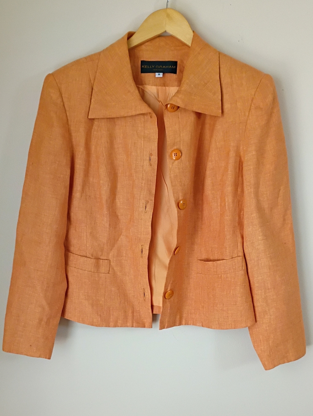 Kelly Graham Orange Linen Blazer